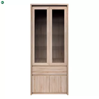   Vitrines szekrény, DTD laminált, tölgy sonoma, NORTY TYP 3
