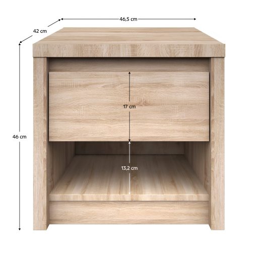Éjjeliszekrény, DTD laminált, tölgy sonoma, NORTY
