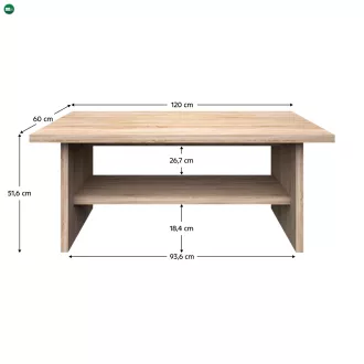 Dohányzóasztal, DTD laminált, tölgy sonoma, NORTY