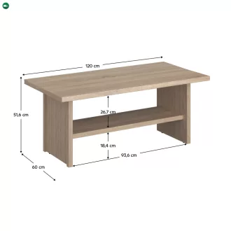 Dohányzóasztal, DTD laminált, tölgy sonoma, NORTY