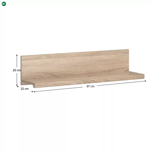 Polc, DTD laminált, tölgy sonoma, NORTY TYP 19