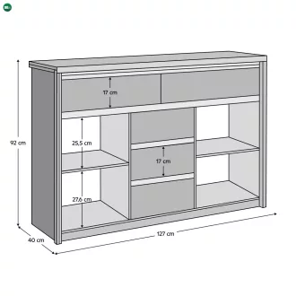 Komód, DTD laminált, tölgy sonoma, NORTY TYP 10