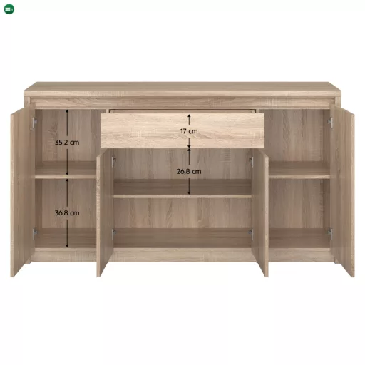 Komód, DTD laminált, tölgy sonoma, NORTY TYP 11