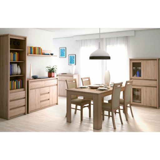 Vitrines szekrény, DTD laminált, tölgy sonoma, NORTY TYP 7