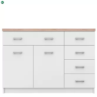 Komód 2d5s, fehér/tölgy sonoma, TOPTY TYP 08