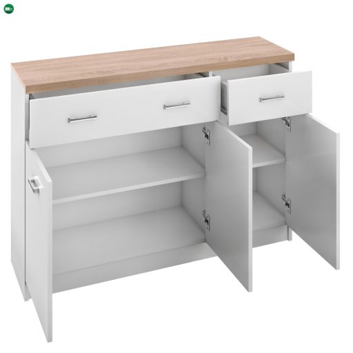 Komód 3d2s, fehér/tölgy sonoma, TOPTY TYP 07