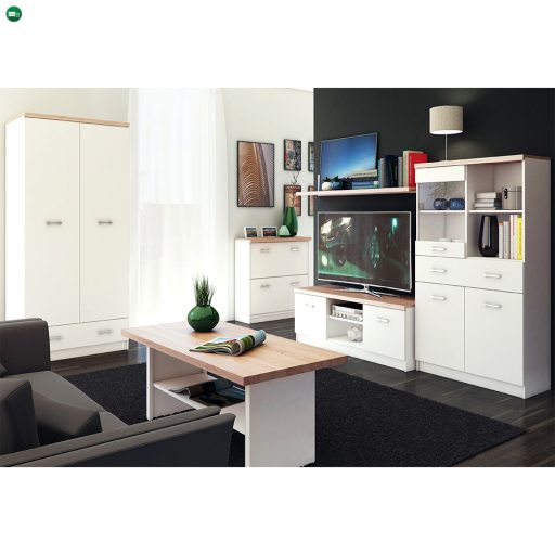 Komód 3d2s, fehér/tölgy sonoma, TOPTY TYP 07