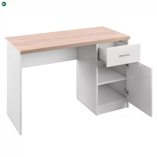 PC asztal 1d1s, DTD laminált, fehér/tölgy sonoma, TOPTY TYP 09