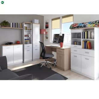   PC asztal 1d1s, DTD laminált, fehér/tölgy sonoma, TOPTY TYP 09