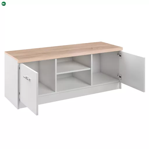 RTV asztal 2d, DTD laminált, fehér/tölgy sonoma, TOPTY TYP 15