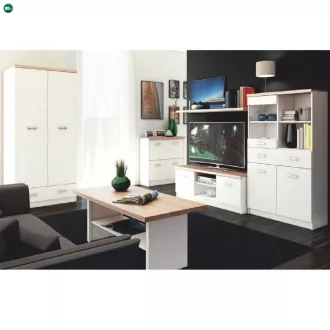   Cipősszekrény 2k, DTD laminált, fehér/tölgy sonoma, TOPTY TYP 11