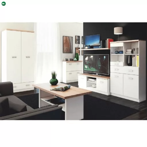 Cipősszekrény 2k, DTD laminált, fehér/tölgy sonoma, TOPTY TYP 11