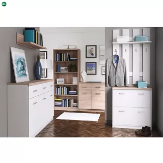   Cipősszekrény 2k, DTD laminált, fehér/tölgy sonoma, TOPTY TYP 11