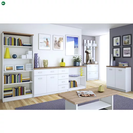 Cipősszekrény 2k, DTD laminált, fehér/tölgy sonoma, TOPTY TYP 11