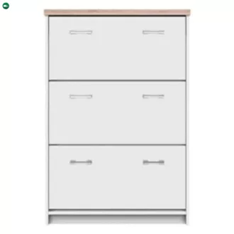   Cipősszekrény 3k, DTD laminált, fehér/tölgy sonoma, TOPTY TYP 10