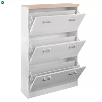   Cipősszekrény 3k, DTD laminált, fehér/tölgy sonoma, TOPTY TYP 10
