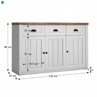   Komód, DTD laminált, sosna Andersen/tölgy lefkas, PROVANCE K3SP