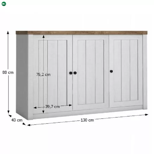 Komód, sosna Andersen/tölgy lefkas, PROVANCE K3D