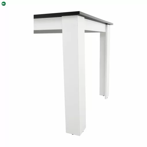 Étkezőasztal, fehér/fekete, 120x80 cm, KRAZ