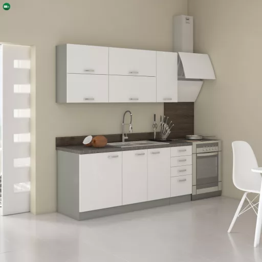 Felsőszekrény, fehér extra magasfényű/szürke, PRADO 60 GU-72