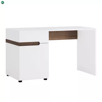   PC asztal, fehér extra magasfényű HG/tölgy sonoma sötét trufla, LYNATET TYP 80
