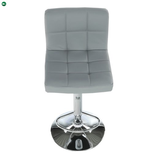 Bárszék, műbőr szürke/króm, KANDY NEW
