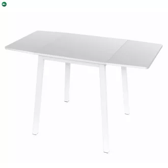   Étkezőasztal, MDF fóliázott/fém, fehér, 60-120x60 cm, MAURO