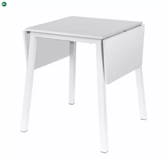   Étkezőasztal, MDF fóliázott/fém, fehér, 60-120x60 cm, MAURO
