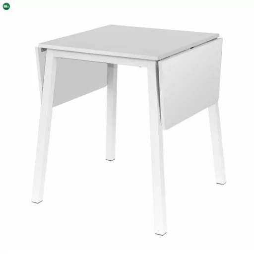 Étkezőasztal, MDF fóliázott/fém, fehér, 60-120x60 cm, MAURO