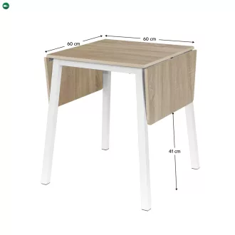   Étkezőszék, MDF fóliázott/fém, tölgy sonoma/fehér, 60-120x60 cm, MAURO