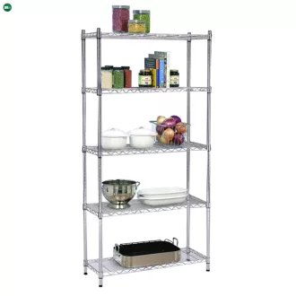 Könyvespolc, 5-polcos, króm, JUVEN