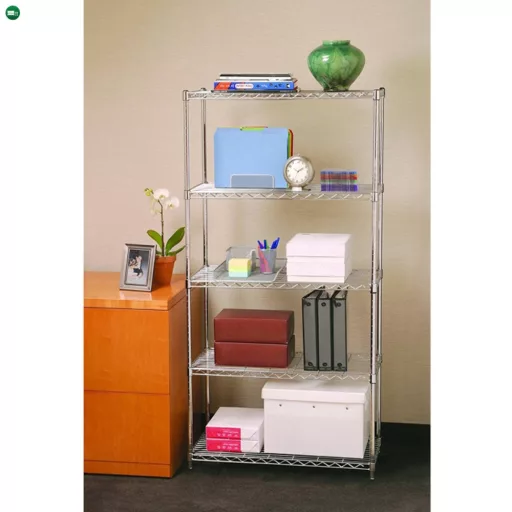 Könyvespolc, 5-polcos, króm, JUVEN