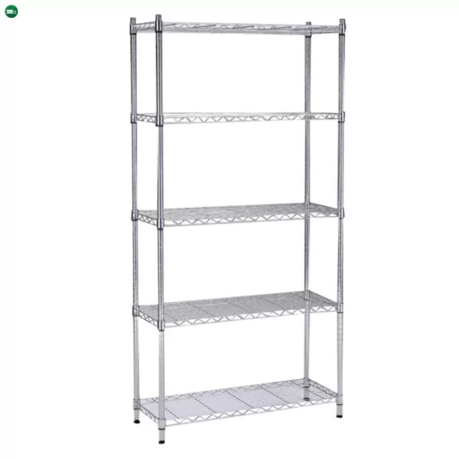 Könyvespolc, 5-polcos, króm, JUVEN