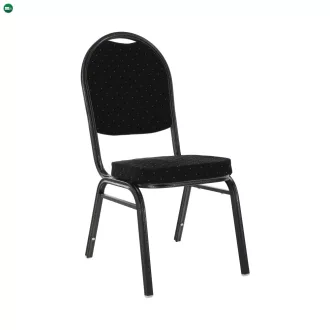   Szék, egymásba rakható, szövet fekete/szürke keret, JEFF 2  NEW