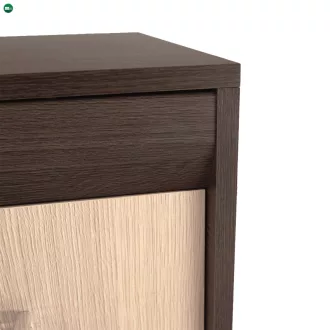 Komód, DTD/MDF, tölgy világos/tölgy sötét, KORINA