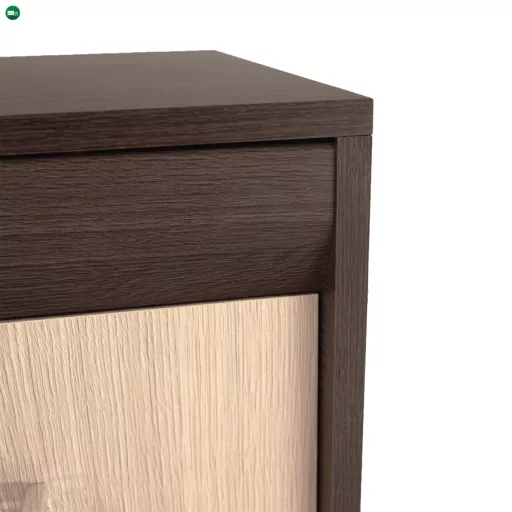 Komód, DTD/MDF, tölgy világos/tölgy sötét, KORINA