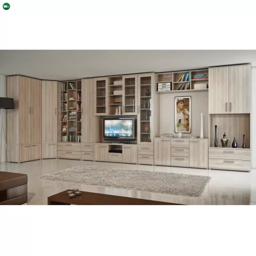 TV szekrény üveg, DTD laminált, tölgy sonoma, DUNAJ  TYP6