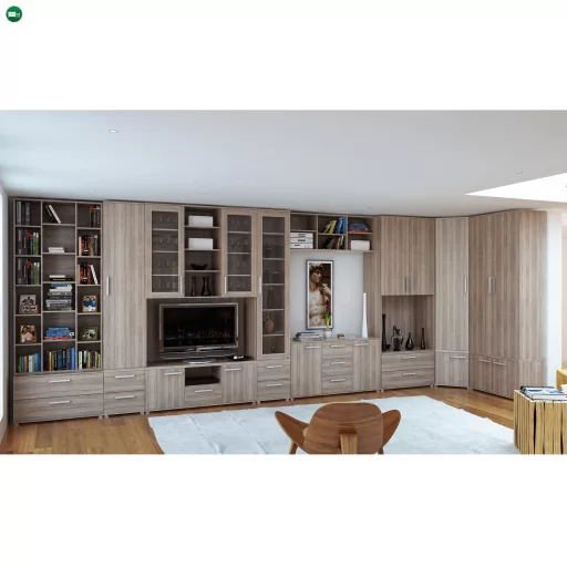 TV szekrény üveg, DTD laminált, tölgy sonoma, DUNAJ  TYP6