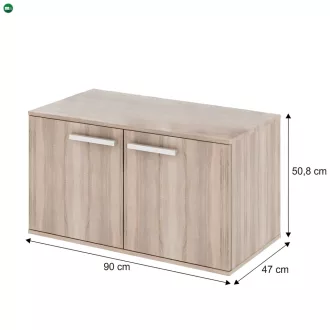   Alacsony szekrény 2-ajtós, DTD laminált, tölgy sonoma, DUNAJ TYP7