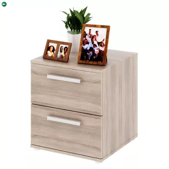   Alacsony szekrény 2 fiókkal keskeny, DTD laminált, tölgy sonoma, DUNAJ  TYP9
