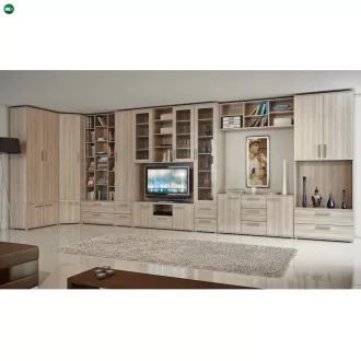 Magas könyvespolc, DTD laminált, sonoma tölgyfa, DUNAJ 13