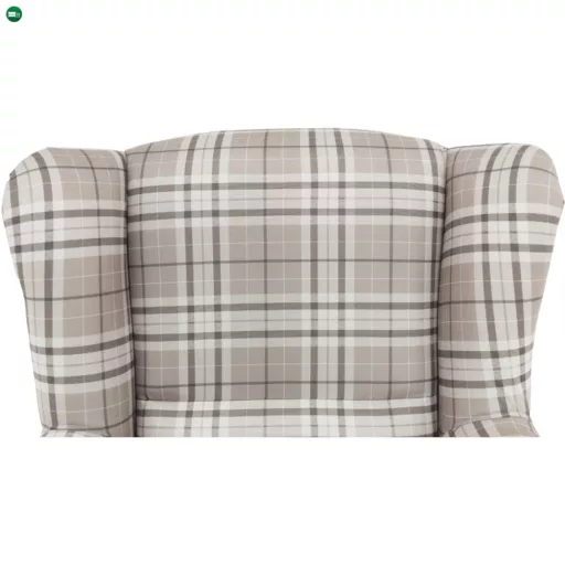 Füles fotel, szövet barna kocka, CHARLOT