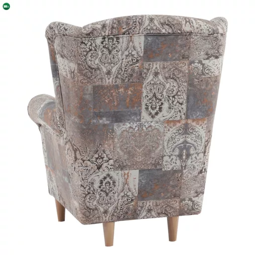 Füles fotel, szövet vintage barna, CHARLOT