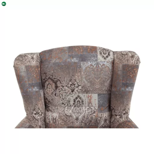 Füles fotel, szövet vintage barna, CHARLOT