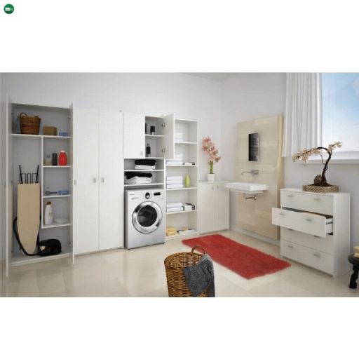 Polcos szekrény, DTD laminált, fehér, NATALI  TIP 2
