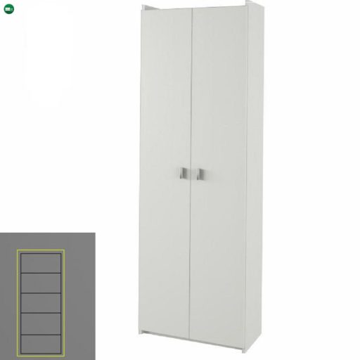 Polcos szekrény, DTD laminált, fehér, NATALI  TIP 2
