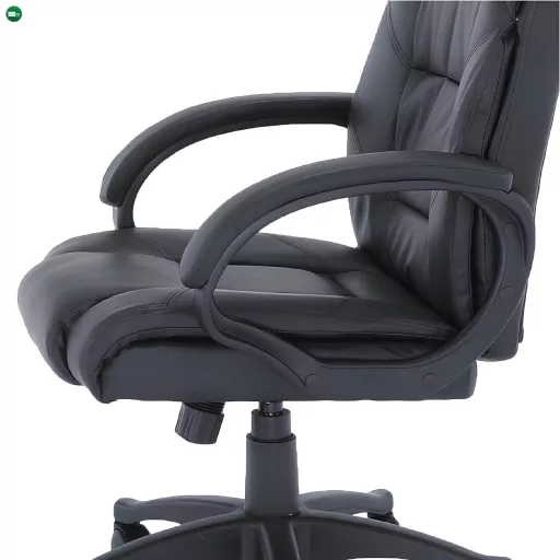 Irodai fotel, fekete textilbőr, SIEMO NEW