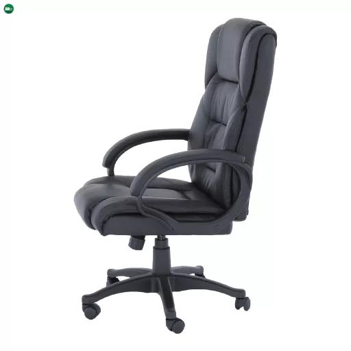 Irodai fotel, fekete textilbőr, SIEMO NEW