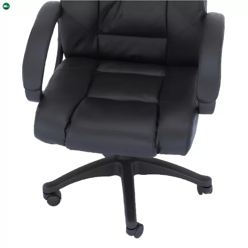 Irodai fotel, fekete textilbőr, SIEMO NEW