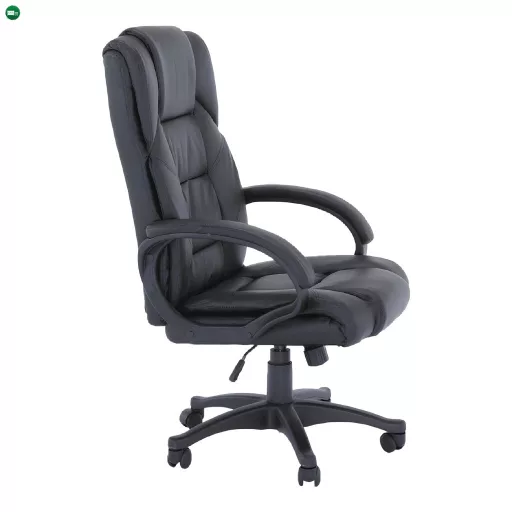 Irodai fotel, fekete textilbőr, SIEMO NEW
